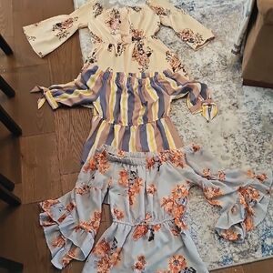 3 Off Shoulder Dresses Floral and Striped